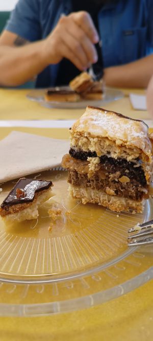 Twix and Slovenian Apple cake at Barbarella PLANT Bistro in Ljubljana