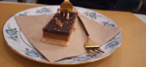 Vegan "twix" at Barbarella PLANT Bistro in Ljubljana