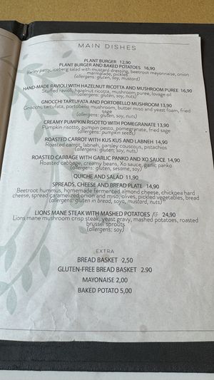 Main dishes  at Barbarella PLANT Bistro in Ljubljana