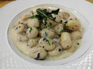 Gnocchi at Barbarella PLANT Bistro in Ljubljana