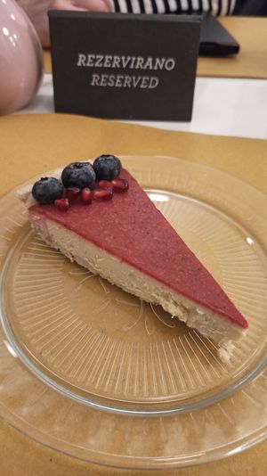 Cheesecake at Barbarella PLANT Bistro in Ljubljana