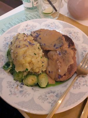 Lion's mane steak, ~25€ at Barbarella PLANT Bistro in Ljubljana