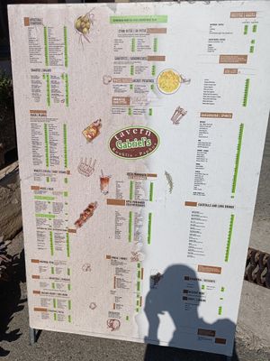 Menu, April 2024 at Gabriels Tavern Kouklia in Paphos