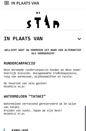 voorgerecht ipv soep at De Stad in Venray
