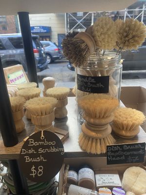 Dish brushes, handled ones come with replaceable head  at La Petite Épicerie Nyc in New York City