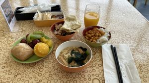 Fruit, Ramen, Sobe, Chickpea Curry with Rice, Naan & Breadd  at Grand Café in Chiba