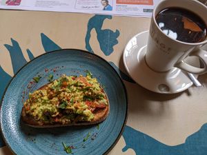 Avocado Toast and coffee at Lounges - Ludo Lounge in Bournemouth
