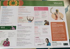 Vegan menu at Lounges - Ludo Lounge in Bournemouth