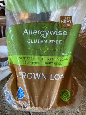 Vegan & gluten free bread.  at Cafe Nevé in Fox Glacier