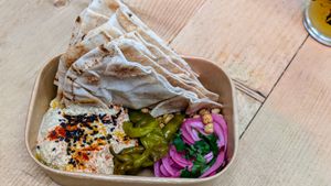 Lebanese flatbread at SEITANIC @ Chew's Yard in Preston