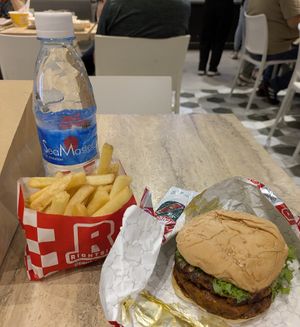 Rendang Burger with Fries at Rightside Fast Food - Pavilion KL in Kuala Lumpur