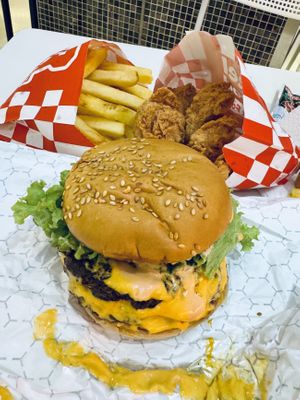 Double smash beef + nuggets + fries  at Rightside Fast Food - Pavilion KL in Kuala Lumpur