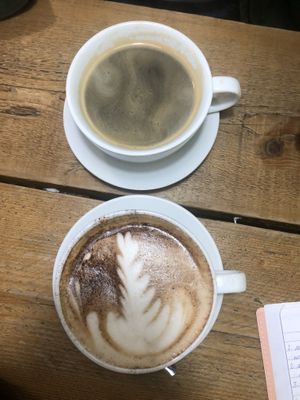 Americano and vegan cappuccino   at iCafe  in Glasgow