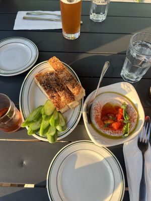 white bean hummus and focaccia   at Fancy's in Burlington