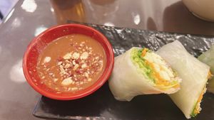 peanut sauce  at Potayski Friends & Izakaya in Bishkek