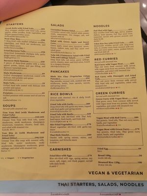 Vegan and Vegetarian menu easily coded at Potayski Friends & Izakaya in Bishkek