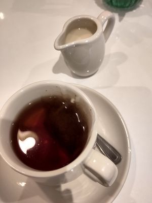 Tea with oatmilk at ARIAH'S Cafe in North West London