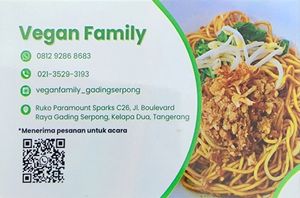 Name card at Vegan Family in Banten