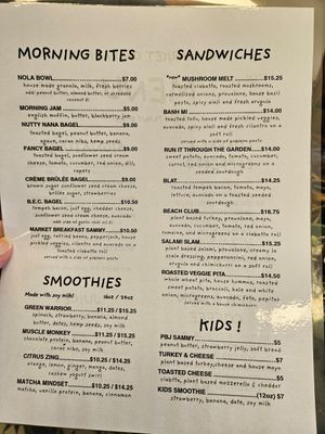 The Market menu at THE MARKET By ROOTED in Walnut Creek