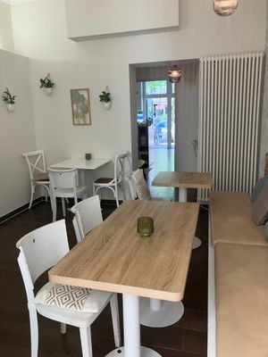 Seating in the back at Vegan Backyard in Berlin