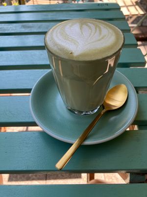 Green Focus latte at Vegan Backyard in Berlin