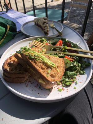 Divine sandwich & tart  at Vegan Backyard in Berlin