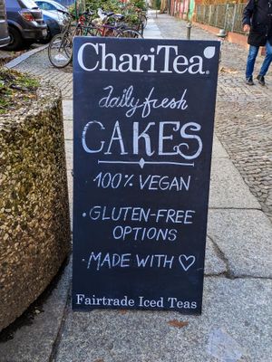 Sign in front of Vegan Backyard at Vegan Backyard in Berlin