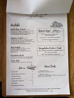 Menu page at Vegan Backyard at Vegan Backyard in Berlin