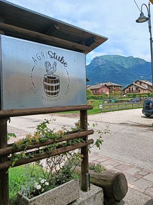 L'insegna di Agristube a Lamon (BL) in mezzo alle montagne, a due passi dal Trentino at AgriStube in Belluno