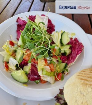 Kleiner Beilagensalat mit Senfdressing at Biergarten am Kocher in Kuenzelsau