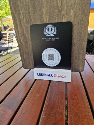Bestellung mit QR-Code möglich Bezahlung mit Kreditkarte, Google Pay,.. at Biergarten am Kocher in Kuenzelsau