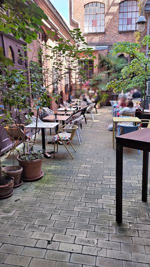 Tables outside at Jawed's Remise in Luebeck