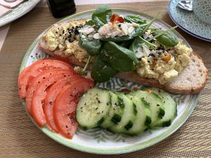 Delicious Scrambled Tofu!   at Santé in Mallorca