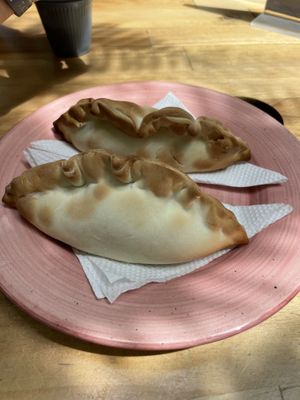 V empanadas (dry but a snack when you need one)  at Vívolo Café in Santa Marta