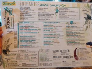 Menu at Katoa in Roquetas De Mar