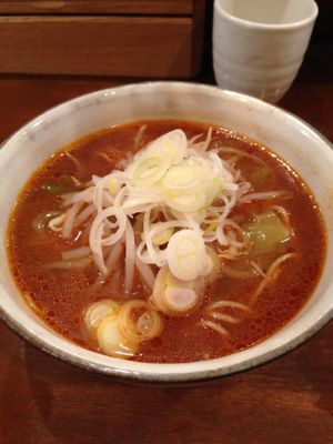 Miso ramen at Yuniwa Vege Ramen in Osaka