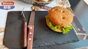 Vegan burger at Diner 66 in Soltau