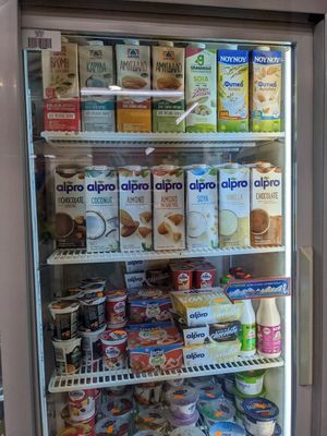 Milk and yoghurt alternatives at Super Kathy Supermarkt in Corfu