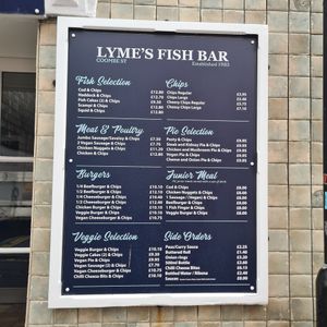 As of today, 19/04/25, they still do a couple of vegan options. at Lyme's Fish Bar in Lyme Regis