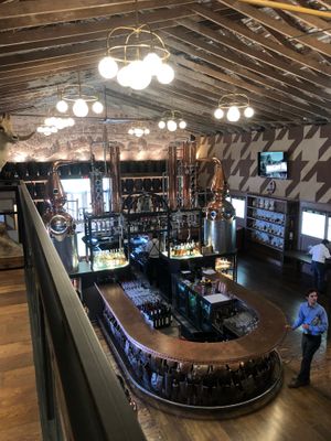 View from upper level over bar  at Nova Terra Kitchen & Creamery in Sebastopol