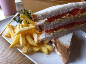 Vegan cheese and tomato sandwich at The Bull Inn in Warlingham