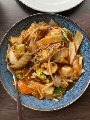 Hot and sticky vegetables  at Sweet Mandarin in Manchester