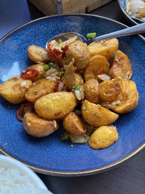 Sichuan spicy potatoes   at Sweet Mandarin in Manchester