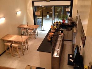 inside from balcony at Zaatar Vegetariano in Barcelona