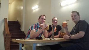 Stephan, Kirsten, Roman @ Zaatar Barcelona at Zaatar Vegetariano in Barcelona