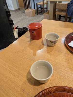 The soba water served after the meal at Nakaya - なかや in Otaru