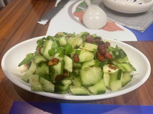 Cucumber Salad with Roasted Peanuts  at Bon Ramen in Bologna