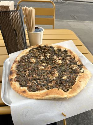 Spinach flatbread  at T'amini Lebanese Bakery in London