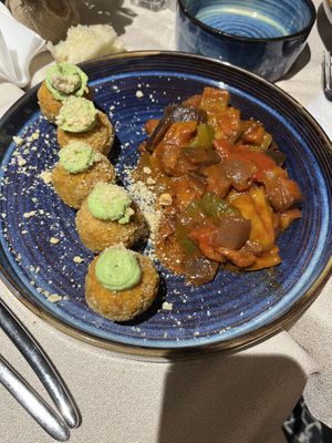 Albóndigas de legumbres.   at Mediterranea - Real Healthy Food in Milan