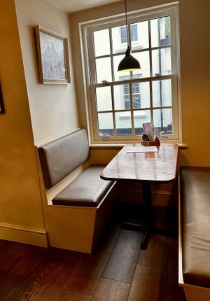 A table with a view   at The Brick in Brighton